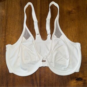 Wacoal 65124 Unlined Racerback Front Close Underwire Bra White Size 32D